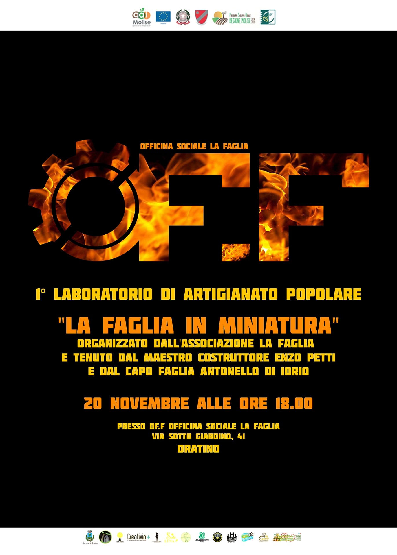 Oratino Presenta “OFFICINA SOCIALE LA FAGLIA”