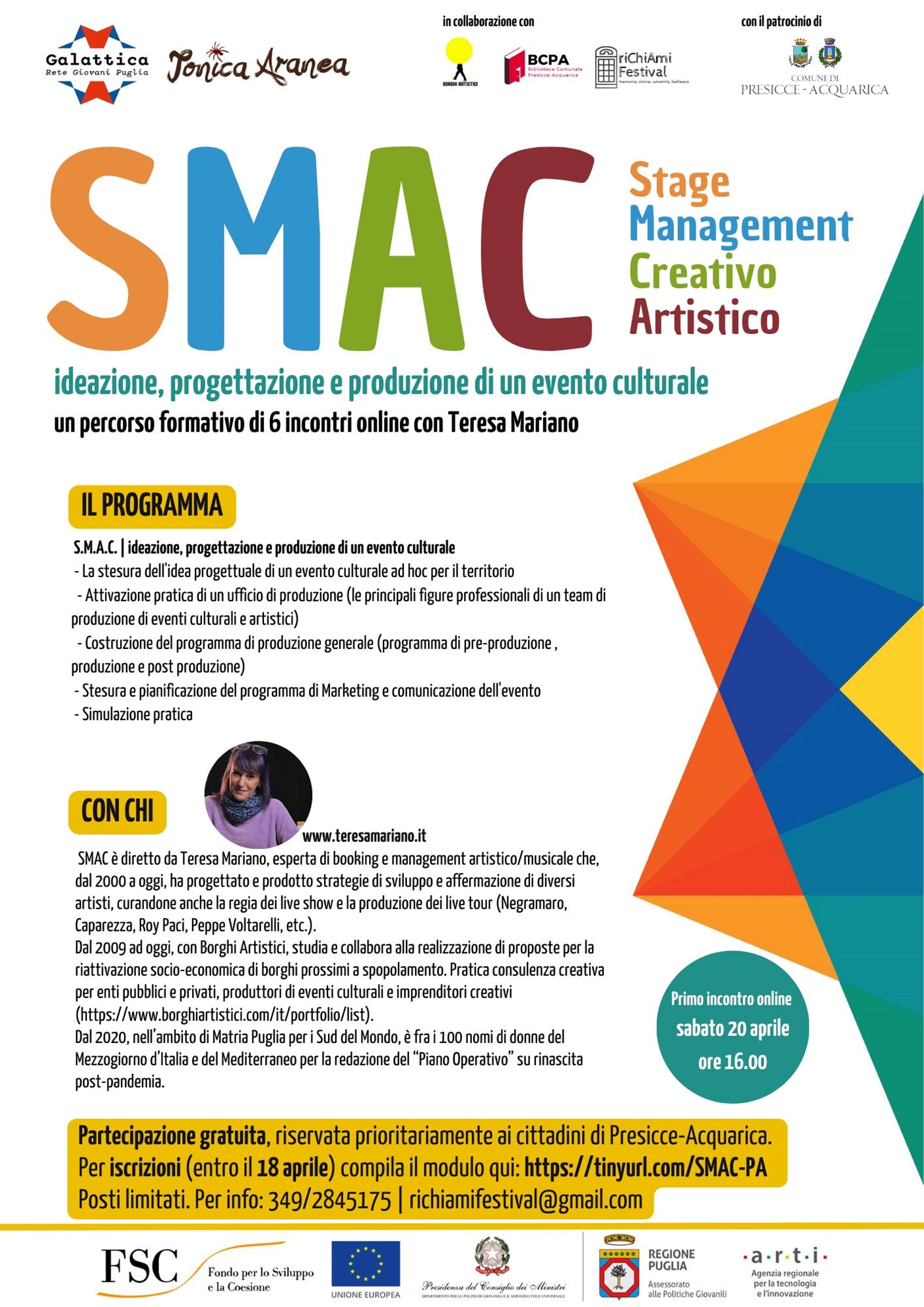 SMAC  di Comunita' - Stage di Management Artistico Creativo